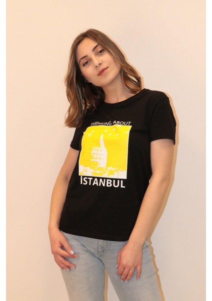 Kadın Bisiklet Yaka T-Shirt %100 Pamuk Tişört modelleri