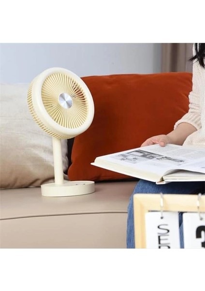 Taşınabilir Mini USB Fan Evde Ofiste Masaüstü 4 Kademeli Dönebilen Başlıklı Şarj Edilebilir Mini