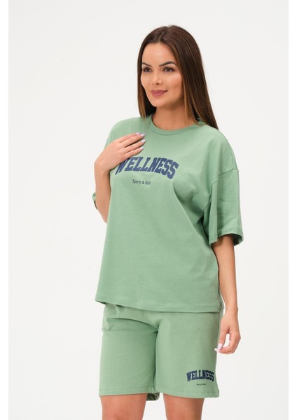 Kadın Şortlu Takım Alt Üst Kısa Kollu Tenis Takımı