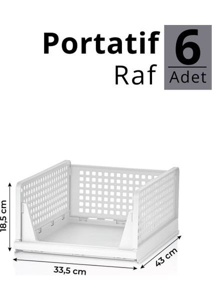 Mithra Life 6 Lı Kayar Raf Organizer – Beyaz Dolap Içi Kıyafet, Aksesuar Düzenleyici MIT1262 fırsatları
