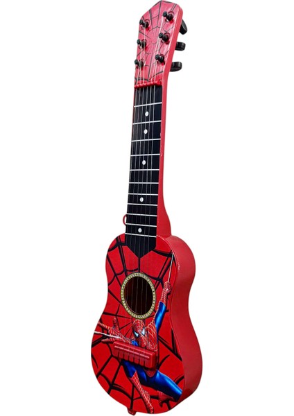 Oyuncak 6 Telli Örümcek Adam Gitar 50 Cm. Spider Man Okul Gösteri Gitarı