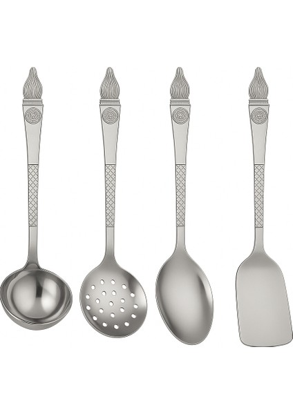 Mutfak 304 Çelik Kepçe Seti 4lü 24 cm