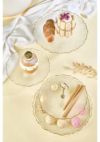 Goblen Şeffaf 5 Parça Pasta/tatlı Sunum ve Servis Seti modelleri