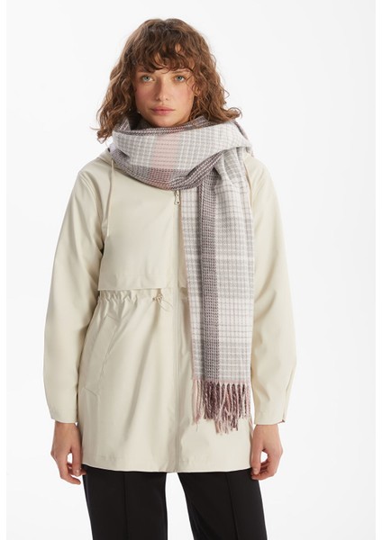 Yeni Sezon Saçaklı Ekose Desenli Kadın Atkı