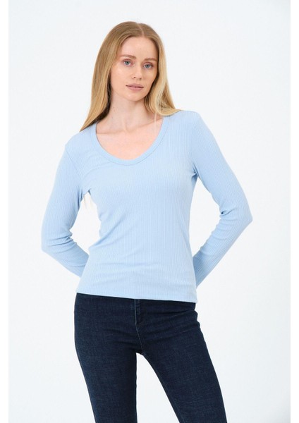 Kadın V Yaka Uzun Kollu Kaşkorse Bluz modelleri