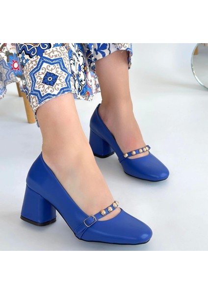 Tino Mavi Cilt Topuklu Ayakkabı fırsatları