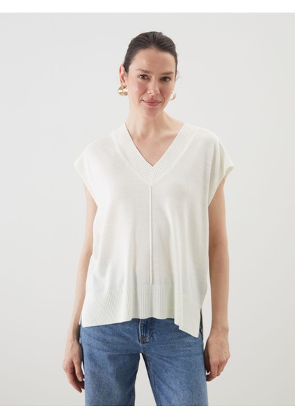 Yeni Sezon V Yaka Kadın Triko Süveter