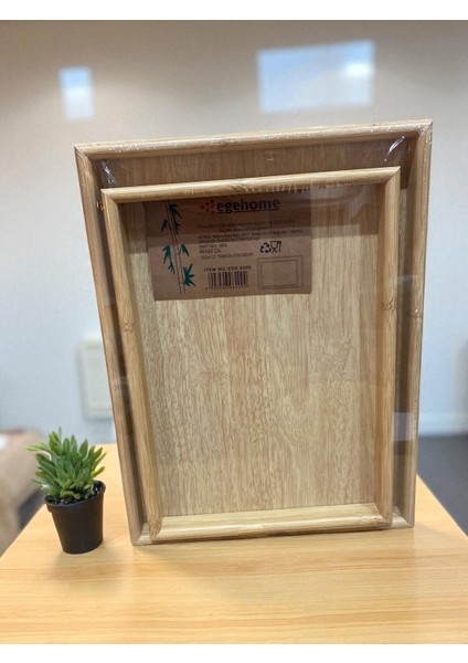 2’li Bambu Servis Tepsisi Seti – Doğal Ahşap Görünümlü, Kaymaz, Şık Mutfak ve Sunum Tepsisi, fırsatları