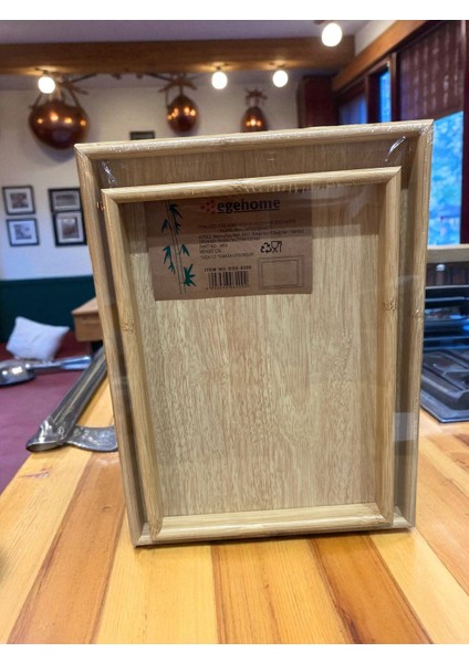 2’li Bambu Servis Tepsisi Seti – Doğal Ahşap Görünümlü, Kaymaz, Şık Mutfak ve Sunum Tepsisi,