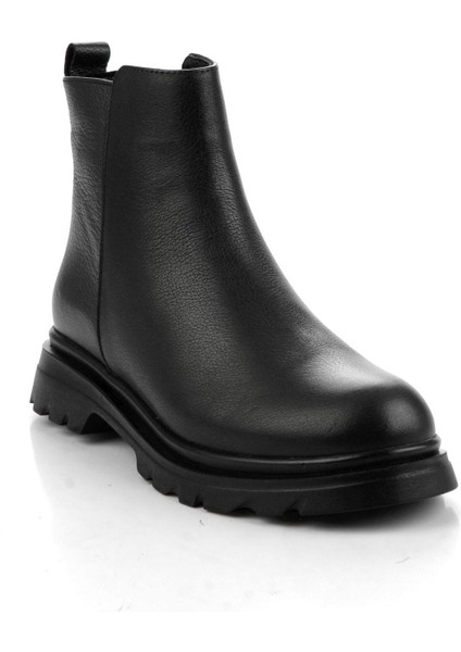 Siyah Hakiki Deri Kadın Bot & Bootie K02645012503 fiyatları