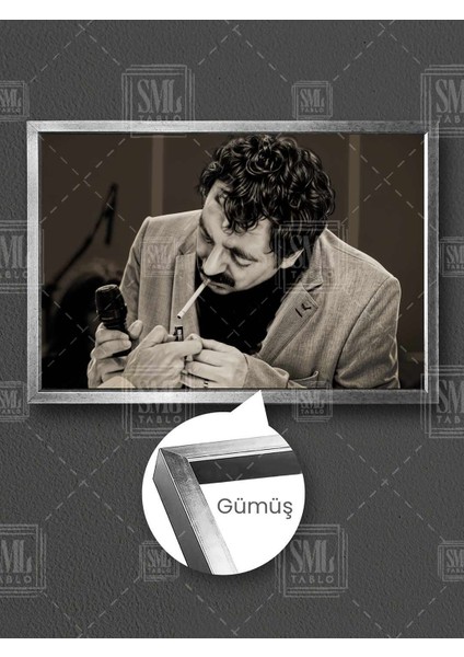 Arabeskin Babası Müslüm Gürses Arabesk Müzik Çerçeveli Yatay Kanvas Tablo