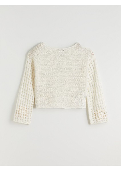 Yeni Sezon Kayık Yaka Ajurlu Kadın Triko Kazak fiyatları