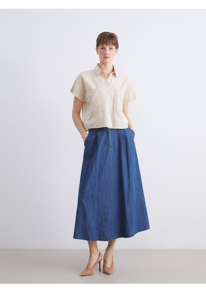 Yeni Sezon Standart Fit A Kesim Jean Etek