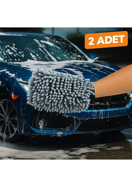 2 Adet Çok Amaçlı Temizlik Eldiveni Oto Yıkama Cam Yıkama