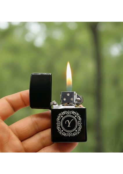 Y Harfli Kişiye Özel Harf Baskılı Benzinli Çakmak