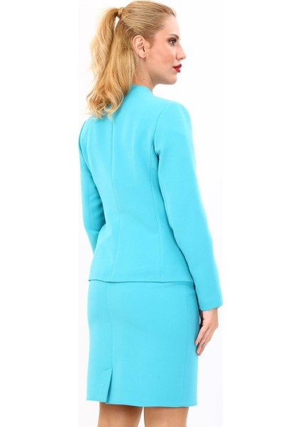 Tek Düğmeli Klasik Ceket-Turkuaz modelleri