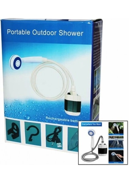 Taşınabilir Duş Seti – Pompalı ve Şarjlı