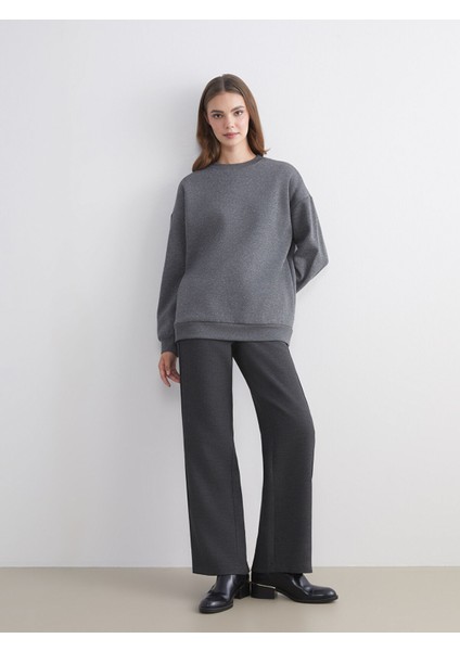 Yeni Sezon Bisiklet Yaka Oversize Kadın Sweatshirt Tunik fiyatları