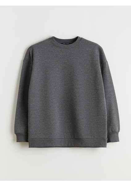 Yeni Sezon Bisiklet Yaka Oversize Kadın Sweatshirt Tunik indirimleri