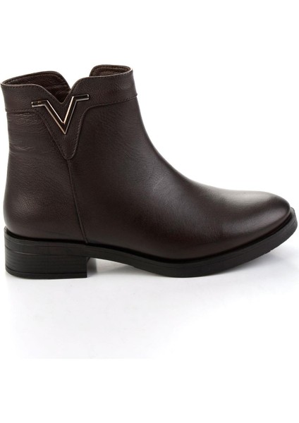Kahve Hakiki Deri Kadın Bot & Bootie K02645012203