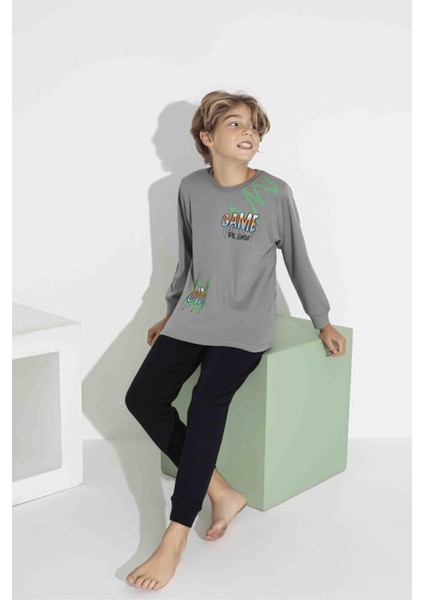 Erkek Çocuk Uzun Kollu Pijama Takımı – Rahat Interlok Kumaş 7411G indirimleri