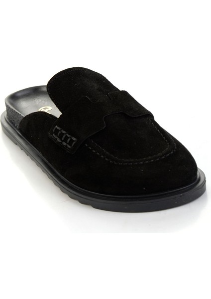 Siyah Hakiki Deri Kadın Terlik K04606021702 fiyatları