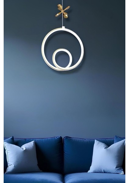 Lina White Gold Tek Renk Modern Sarkıt LED Avize