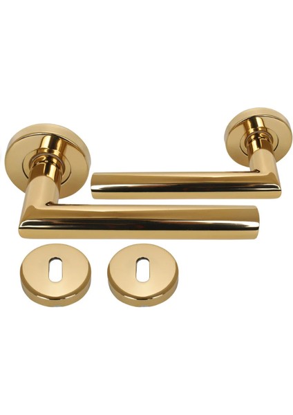 Vega Gold Oda Tipi Rozetli Paslanmaz Kapı Kolu Takım