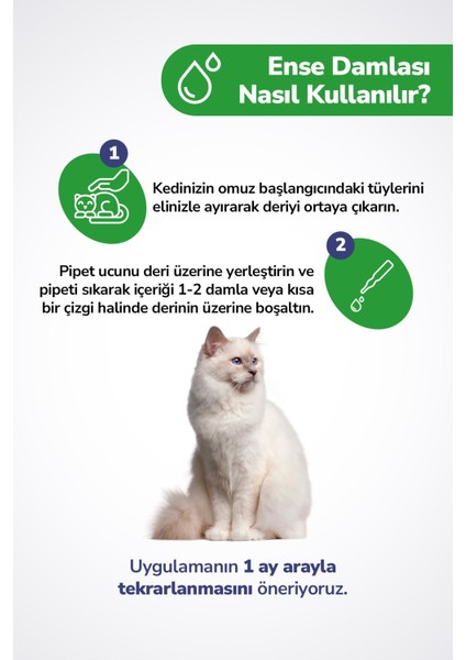 Kediler için Dış Parazit Pire Bit Kene Deri Bakımı Için Bitkisel Ense Deri Damla 5x1 ml modelleri