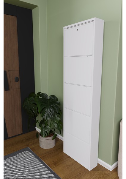 Hera Metal Kilitli Ayakkabılık 5'li Beyaz