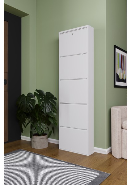 Hera Metal Kilitli Ayakkabılık 5'li Beyaz modelleri