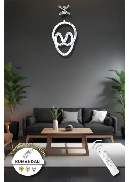 Lisa White Chrome Kumandalı 3 Renk Modern Sarkıt LED Avize modelleri