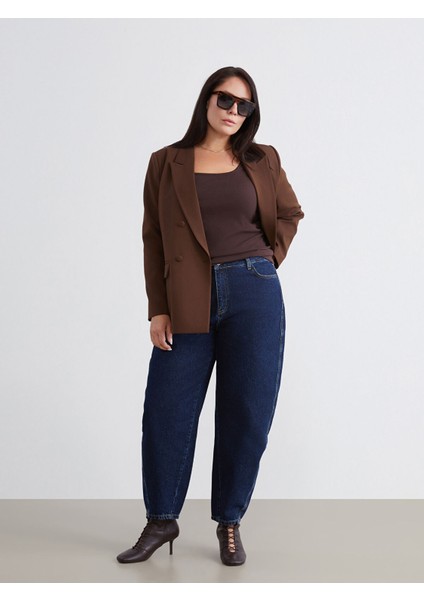 Yeni Sezon Büyük Beden Balloon Fit Kadın Jean Pantolon