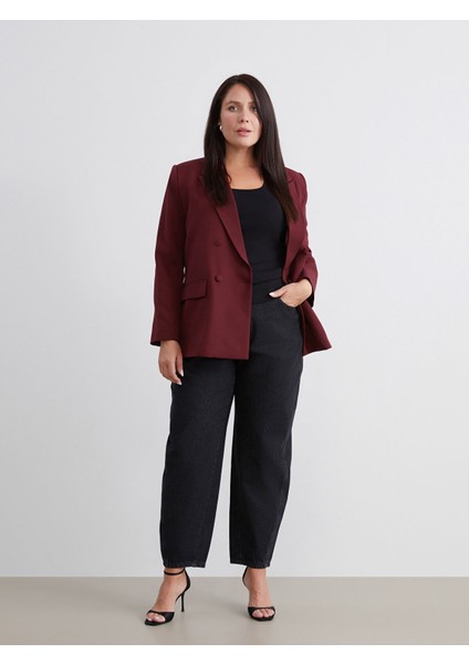 Yeni Sezon Büyük Beden Balloon Fit Kadın Jean Pantolon