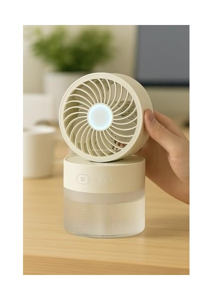 Su Hazneli, Soğuk Buhar Üfleyen Masaüstü Vantilatör, Sessiz Mini Klima Fanı, 3 Kademeli Hız Ayarlı, LED Işıklı, Serinletici Hava Nemlendirici, Kompakt ve Taşınabilir Tasarım modelleri