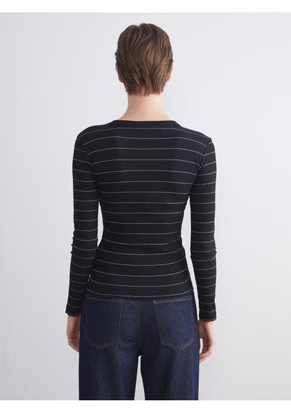 Yeni Sezon Bisiklet Yaka Çizgili Kadın Tişört indirimleri