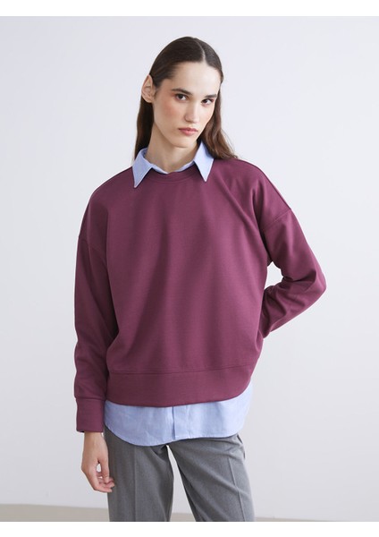 Yeni Sezon Bisiklet Yaka Kadın Sweatshirt