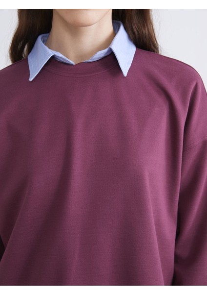 Yeni Sezon Bisiklet Yaka Kadın Sweatshirt modelleri