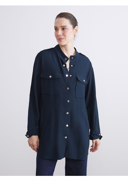 Yeni Sezon Hakim Yaka Büzgülü Kadın Ceket