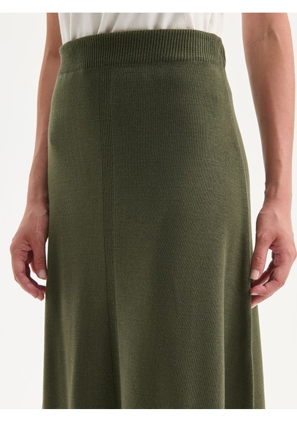 Yeni Sezon Beli Lastikli Kadın Triko Etek modelleri