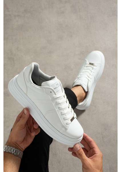 Erkek Sneaker F47 Beyaz Günlük Spor Ayakkabı Yüksek Taban Rahat Tasarım fırsatları