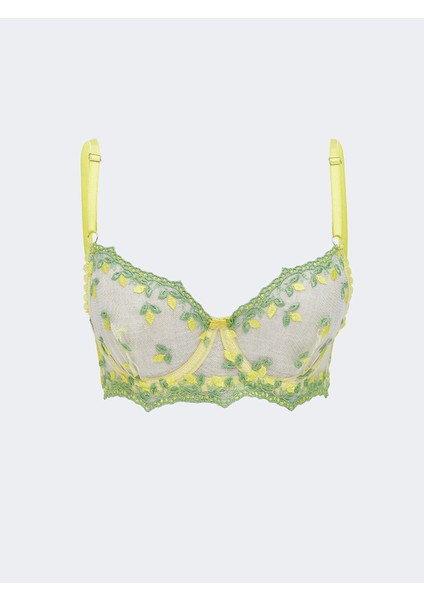 Yeni Sezon Balenli Dolgusuz Nakışlı Fantezi Tişört Sütyen