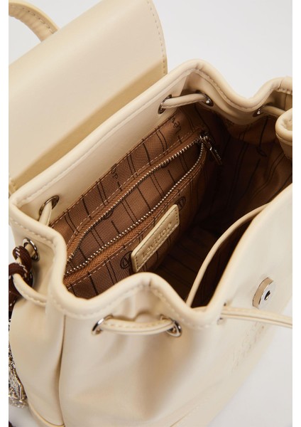 Krem Charm Aksesuar Detaylı Omuz Çantası modelleri