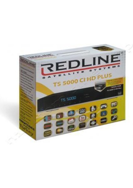 Siyah Redline TS5000 Hd Plus Uydu Alıcısı, Yüksek Performans ve Net Görüntü Sağlar