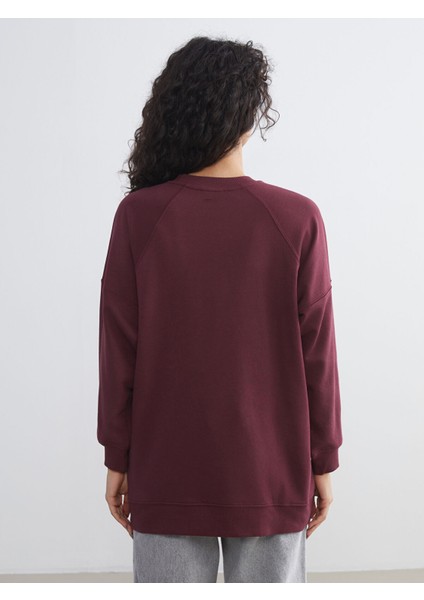 Yeni Sezon Bisiklet Yaka Paris Baskılı Oversize Kadın Sweatshirt Tunik fırsatları