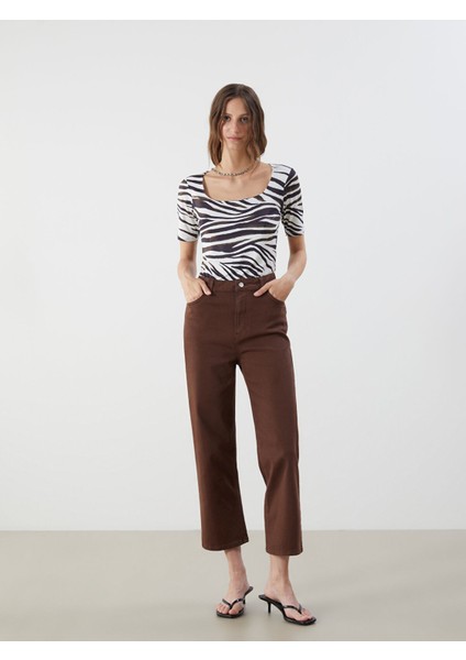 Yeni Sezon U Yaka Zebra Desenli Kadın Body fiyatları