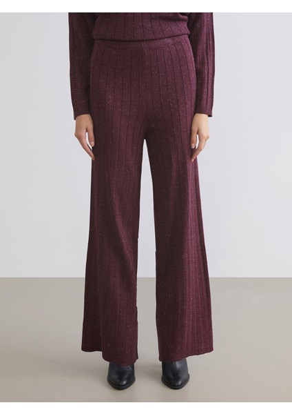 Yeni Sezon Beli Lastikli Geniş Paça Kadın Triko Pantolon fiyatları