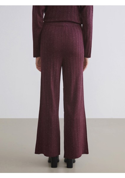 Yeni Sezon Beli Lastikli Geniş Paça Kadın Triko Pantolon fırsatları