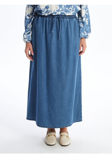 Yeni Sezon Beli Lastikli Kadın Jean Etek fiyatları