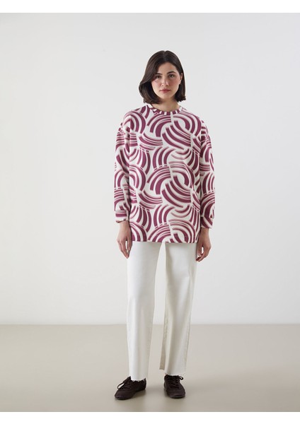 Yeni Sezon Desenli Oversize Kadın Sweatshirt Tunik fiyatları